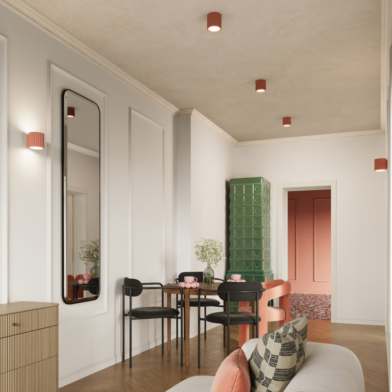 Aura Aluminium Flush Mounted Sconce, 10x12x10 cm, Peachy, 1 Light