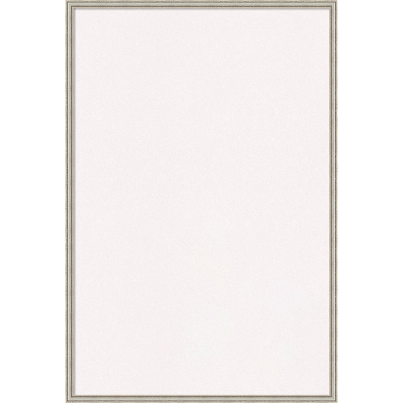 White Cork Board Cordelia Thin Bronze Framed Bulletin Board Pinboard, 25 in. W x 37 in. H, Cordelia Thin Silver