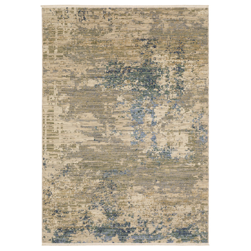 Tapis beige / bleu Japhenia