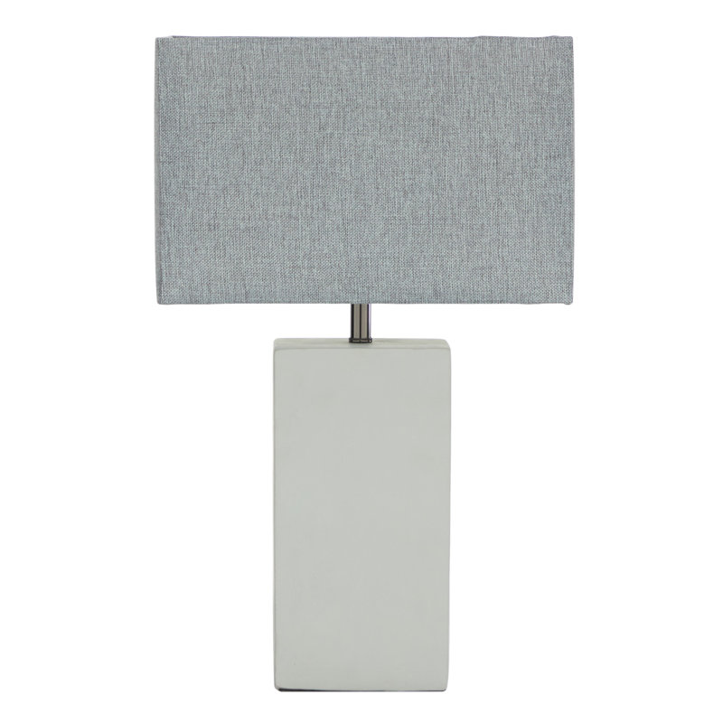 Vaughn Cement Stone Gray Table Lamp with Square Shade