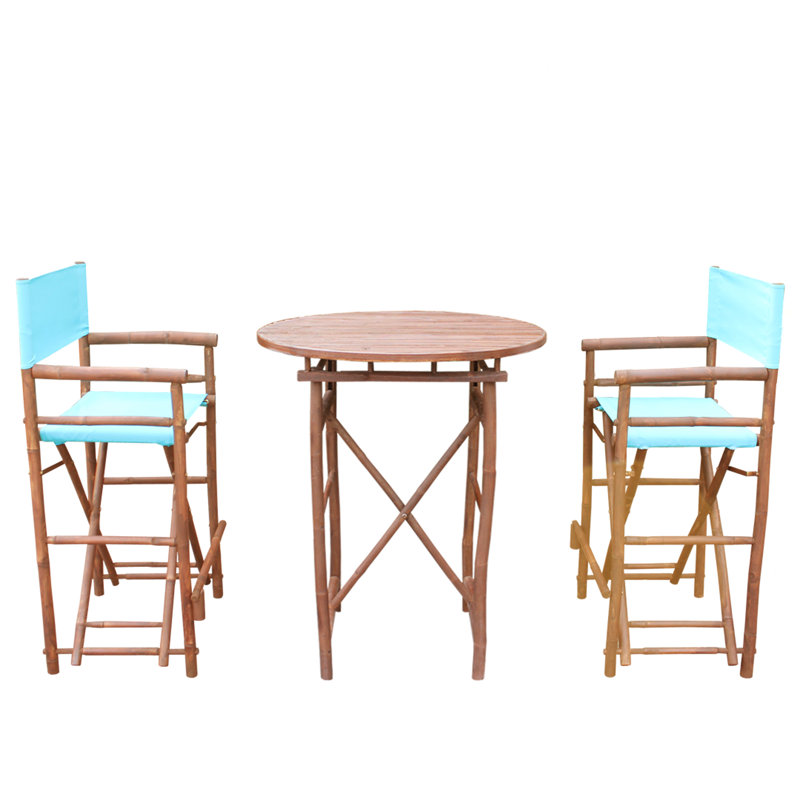 2 - Person Patio Dining Set with Round Table, Aqua