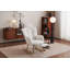 Chaise berçante rembourrée en tissu avec repose-pieds et dossier haut Teddy-37624799