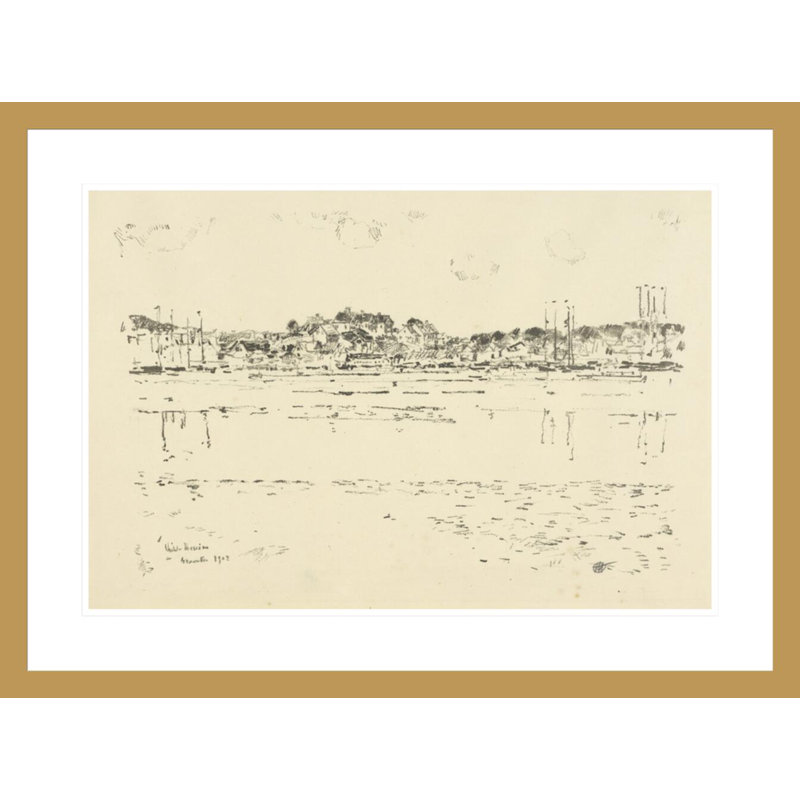 «Inner Harbor (Gloucester)» par Childe Hassam - impression giclée encadrée, H 21,98 po x l 29,5 po