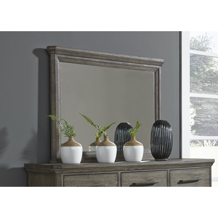 Rainis Solid Wood Square Dresser Mirror