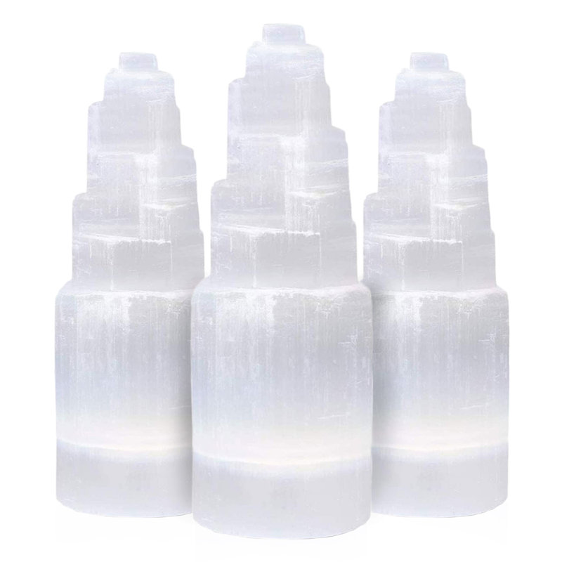 Daktari Selenite Crystal Skyscraper Tower - 4 Inch, for Home Décor, Healing and Meditation