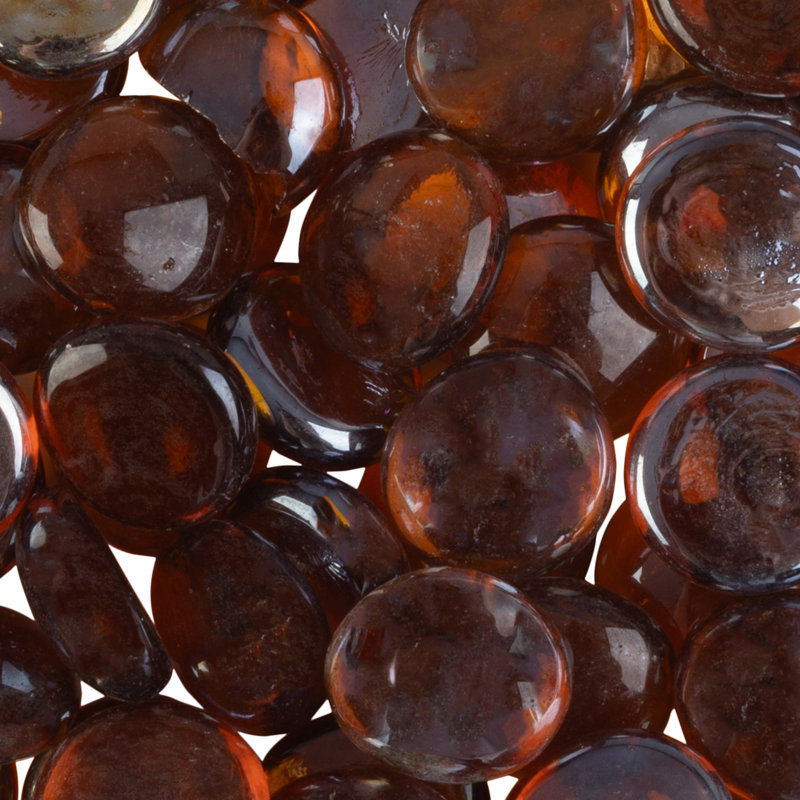Kortlynn 10lbs Fire Pit Glass Rocks - 3/4-Inch Glass Marbles, Brown