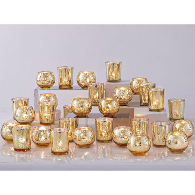 48pcs Gold Votive Candle Holders Bulk