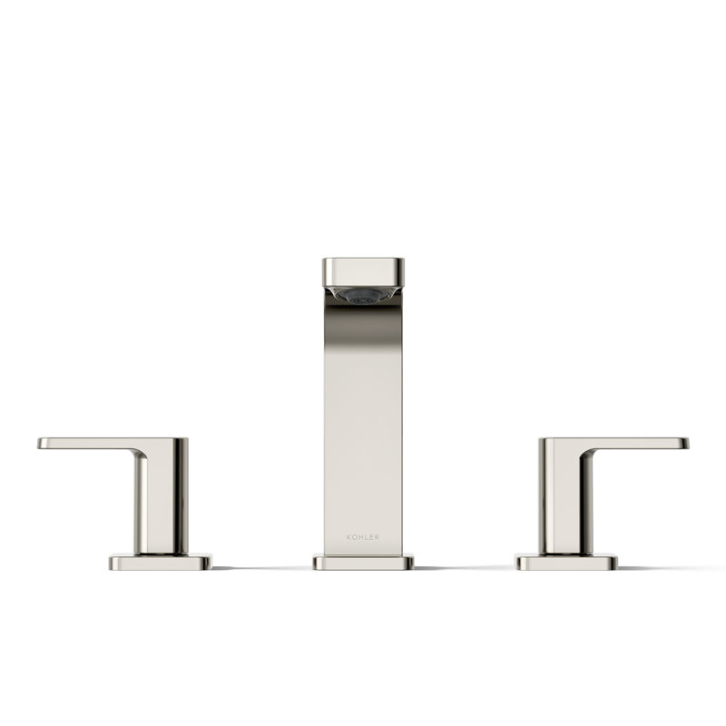 ParallelWidespread Bathroom Faucet, 3-Hole Two Lever Handle Bathroom Sink Faucet, Vibrant Polished Nickel, 1 GPM