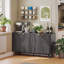 Buffet 55 "à lattes cannelées, console moderne, gris foncé