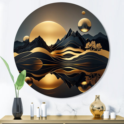 " Gold Metallic Beach View V "