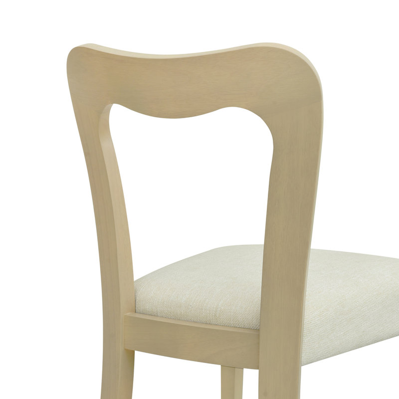 Ensemble de 2 chaises de salle à manger sans accoudoirs de style classique-moderne avec sièges rembourrés, structure en bois d'hévéa robuste