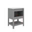 Meuble-lavabo contemporain élégant avec lavabo délicat en céramique et tablette ouverte-129392923