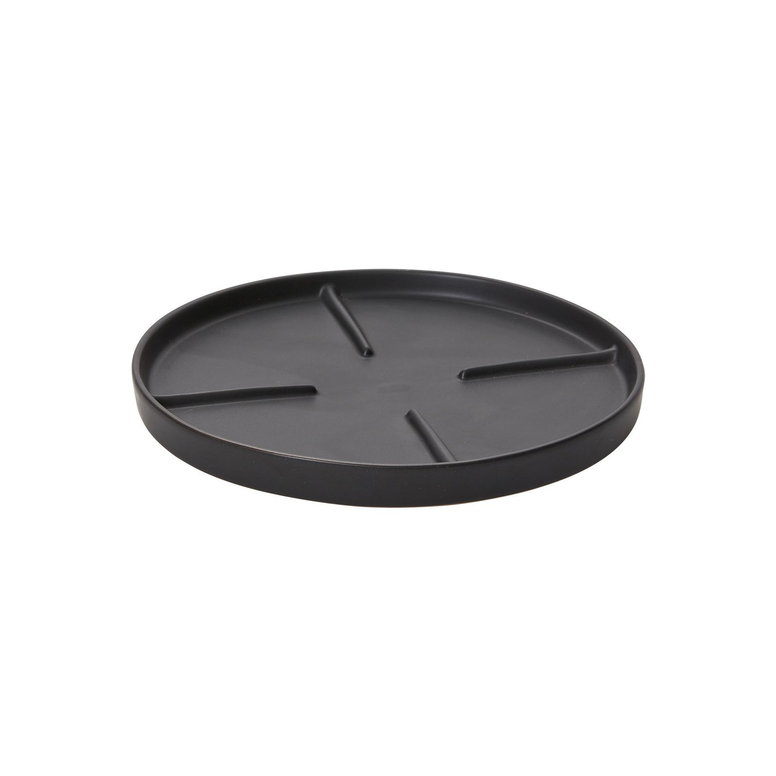 Noha Saucer Plant Stand, Black, 1.5" H x 14.75" W x 18" D