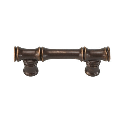 Bamboo 3 inch center to center pull  in finish Antique Brass
