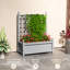 Outsunny Garden Planters with Trellis, 64 x 28 x 75 cm, Grey
