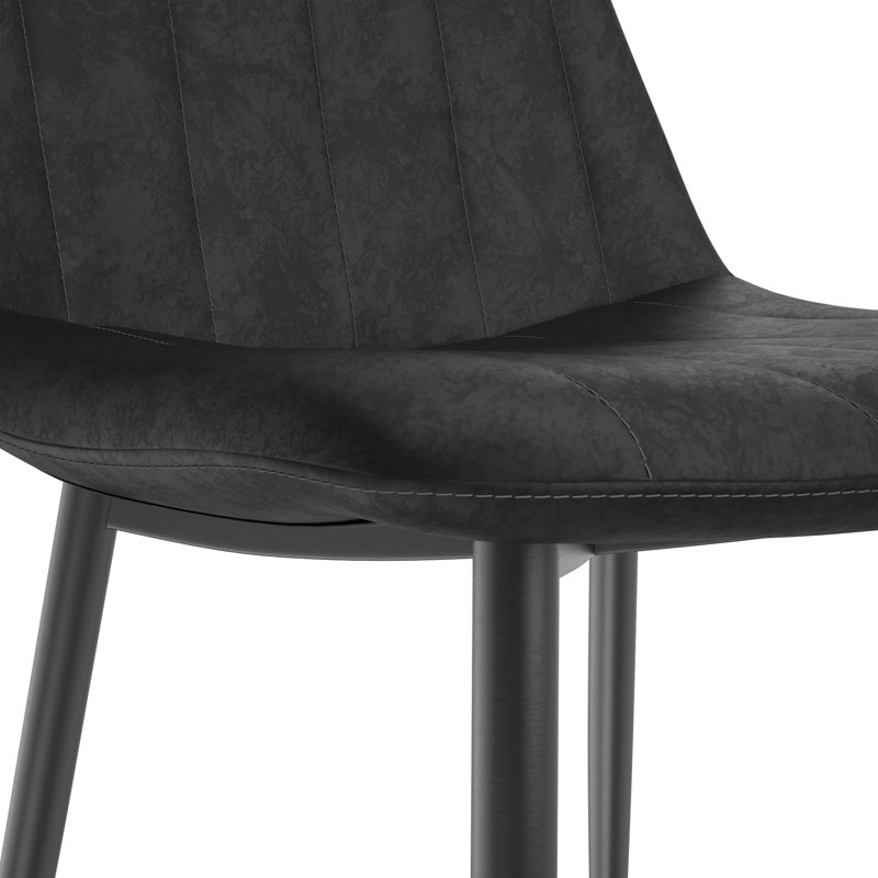 Upholstered Dining Chair, Gray, Black