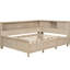 Lit de jour au lait blanc antique avec options multiples et 3 tiroirs, fabrication en bois robuste pour une longue durée de vie des tablettes de rangement pleine grandeur, abat-jour et durabilité