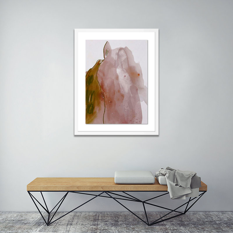Abstract Desert IV Painting by Kim Whiteside, 40" H x 32" W x 2.5" D, White