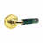 Unlacquered Brass/Green Marble Handle