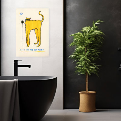 Look How They For You Abstract Contemporary Cat Flower Landscape Wall Art