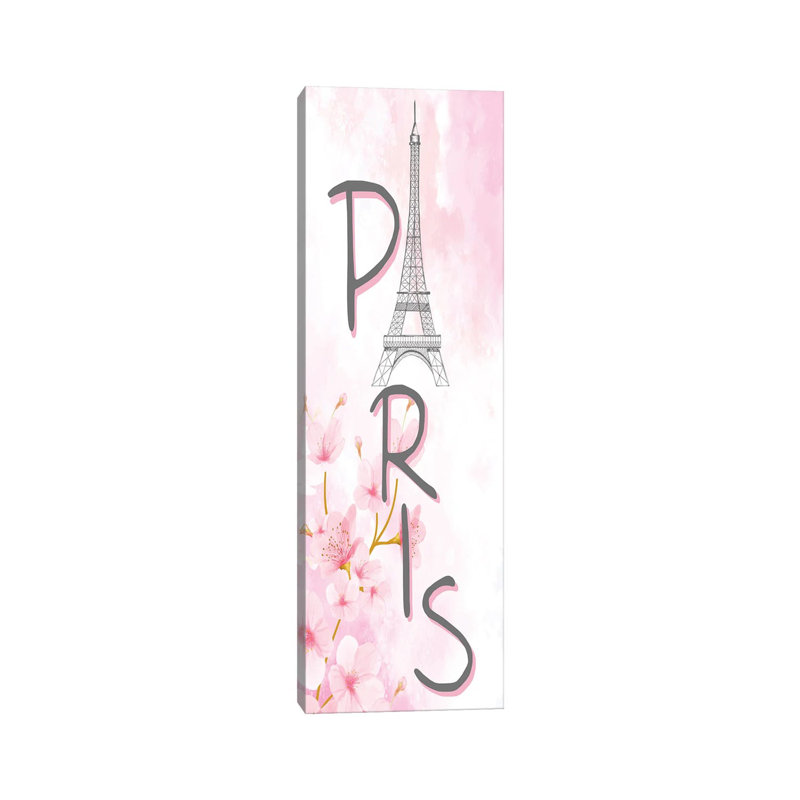 Cherry Blossom Paris I by Kimberly Allen - Wrapped Canvas Panoramic Print, 30.48 cm H x 91.44 cm W x 1.91 cm D