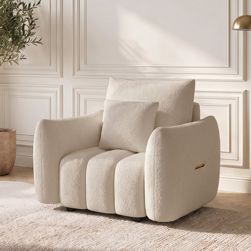 Fauteuil d'appoint en tissu 38 po avec siège moelleux, Brun