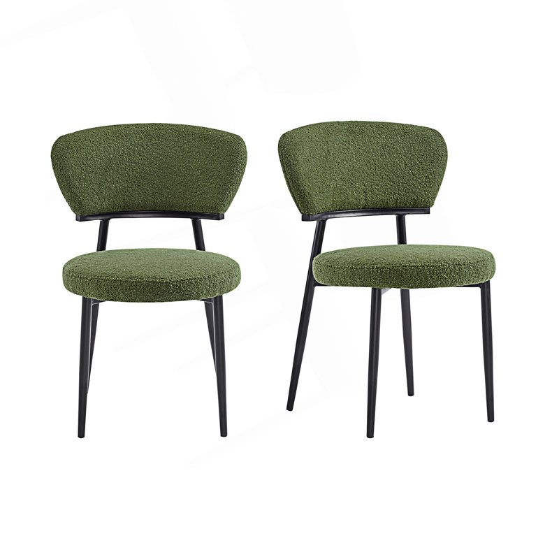 Ensemble de 2 chaises de salle à manger rembourrées, Vert