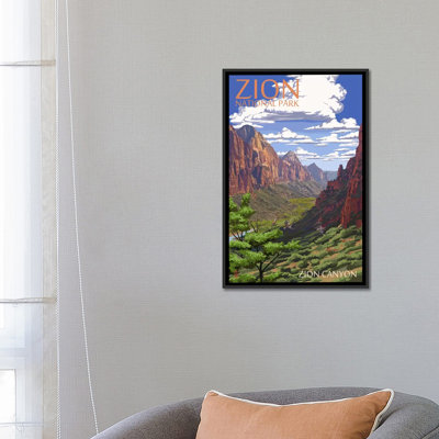«U.S. National Park Service Series: Zion National Park (Zion Canyon)» par Lantern Press, impression sur toile tendue