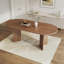 Jaxenor Oval Wood Dining Table 180 x 90 cm for 6-8 People, Modern Kitchen Table with Double Pedestal Base, Large Dining Room Table for Home Apartment, Contemporary Style-701967871