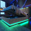 Upholstered bed, 360 surround LED function, Buttons/Apps/Remote Control, hydraulic storage bed-1661893787