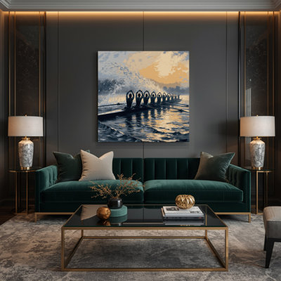 Art mural sur toile sport aviron gris