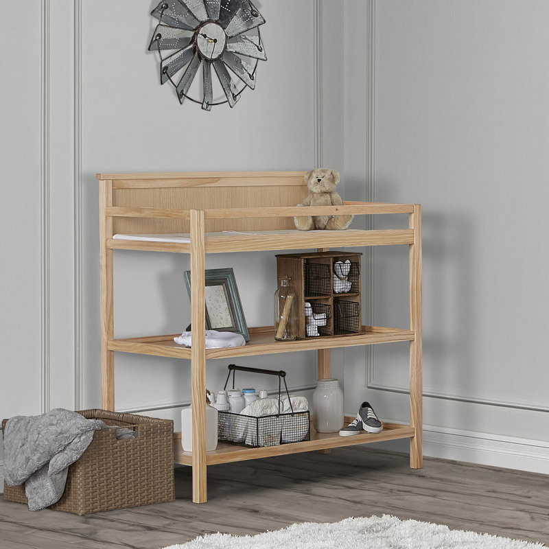 Table à langer universelle avec coussin, Naturel
