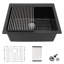 Évier de cuisine 25 po à cuve simple en quartz encastré