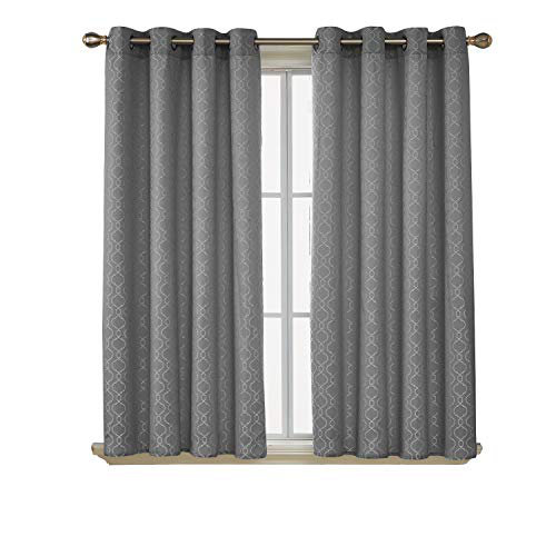 Paire de rideaux occultant Emmagrace, Gris, L 52 po x L 54 po