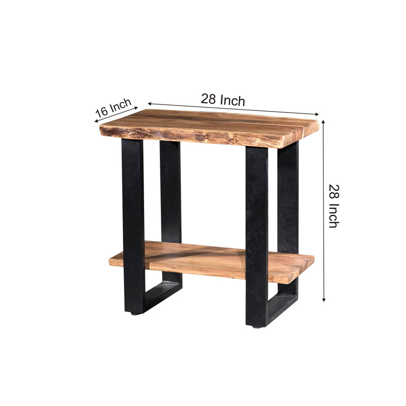 Keya Solid Wood Top End Table