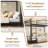 Twin Over Twin Metal Bunk Bed with Ladder & Full Guardrail, Heavy-Duty Frame 400 lbs Capacity, Space-Saving Design-99268484
