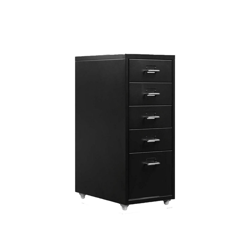 28 cm W 5 -Drawer Wheels / Casters included Mobile Steel Filing Cabinet