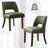 VKNOW Faux Leather Upholstered Dining Chairs Set of 4, High-Density Foam Cushion, Walnut Rubber Wood Legs for Dining Room, Bedroom, Green-589035968-588950991