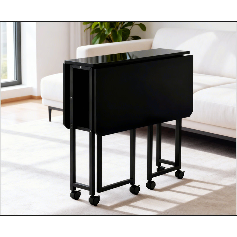 Compact Folding Desk For Small Spaces, Ideal For Home Office And Study With Easy Storage And Stability, Black