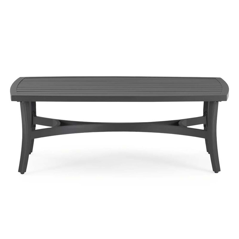 Calliann 44" W x 27" D Rectangular Weather Resistant Powder Coated Aluminum Coffee Table
