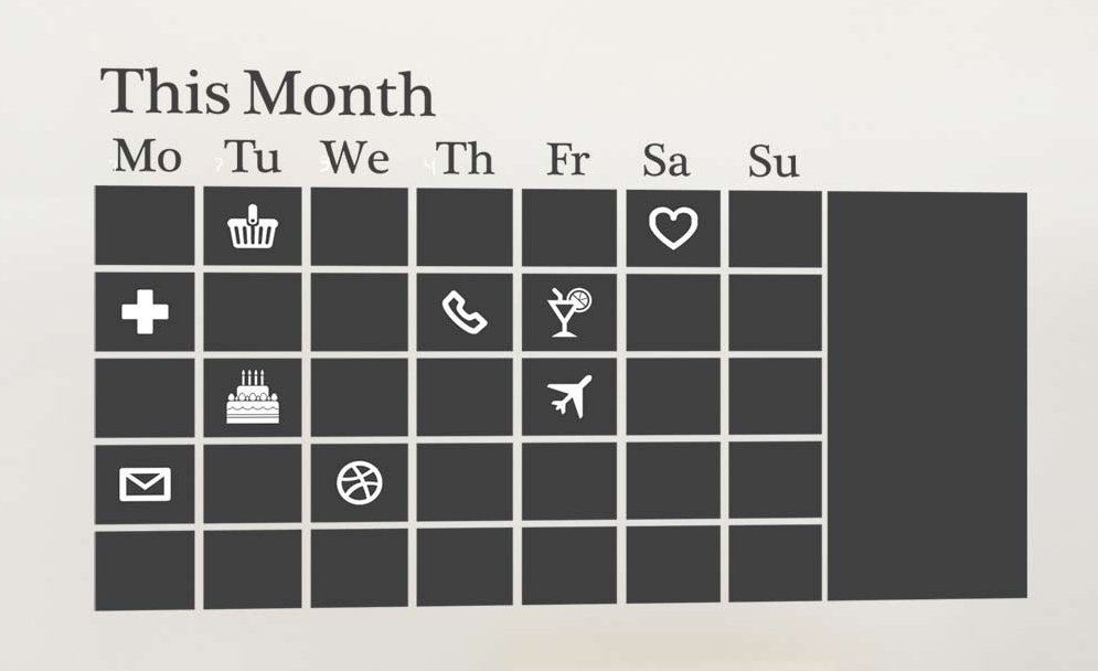 Chalkboard Calendar Wall Sticker