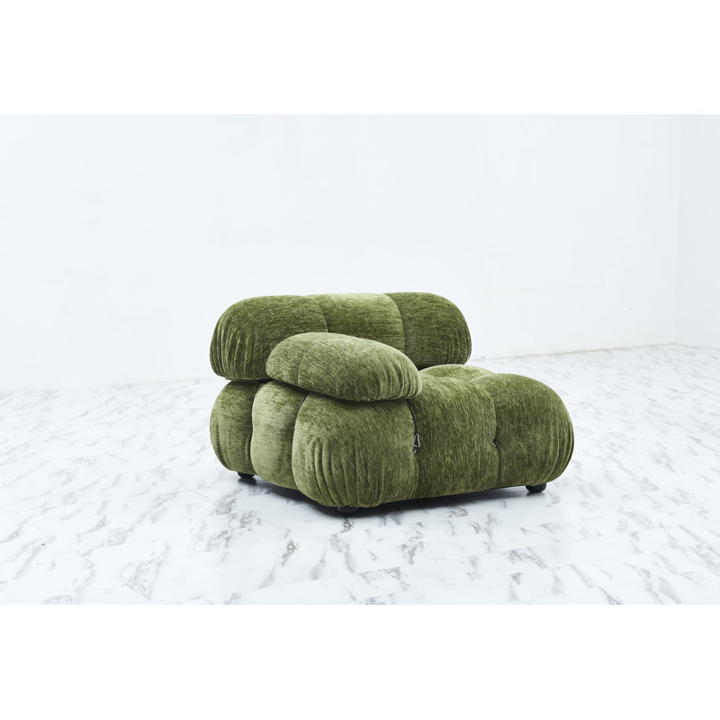 Fauteuil large de 38 po Waino, 100 % polyester vert olive