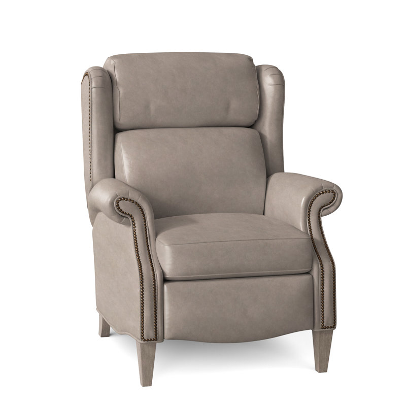 Fauteuil inclinable en similicuir Miller, Naturel, Pierre, Cuir véritable cacao d'Anilina