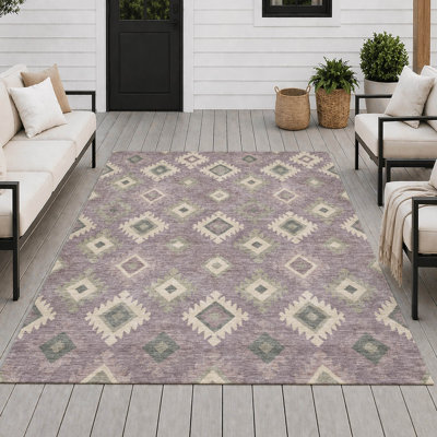 Tapis géométrique intérieur / extérieur lavable à la machine Chantille ACN2952