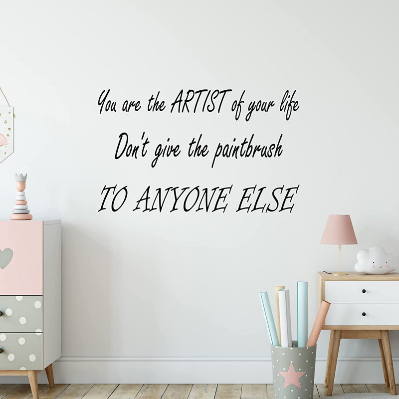 Text & Numbers Non-Wall Damaging Wall Decal, Black, 10.5" H x 18" W