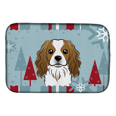 Tapis de séchage cavalier épagneul winter fêtes