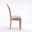Chaise de salle à manger en bois massif à dossier ovale en tissu de lin, ensemble de 2