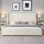 Lit tapissier élégant avec tête de lit haute, blanc, très grand-618978246