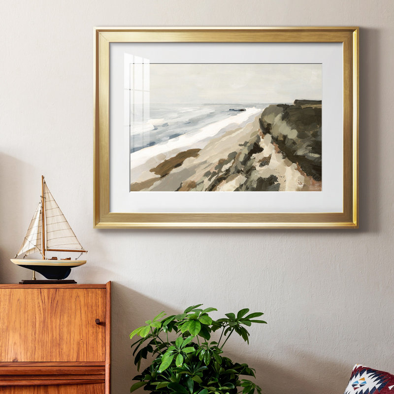 «Bluff Bay I», reproduction encadrée de qualité supérieure - prête à être accrochée, Or, H 22,5 po x l 30,5 po x P 1 po