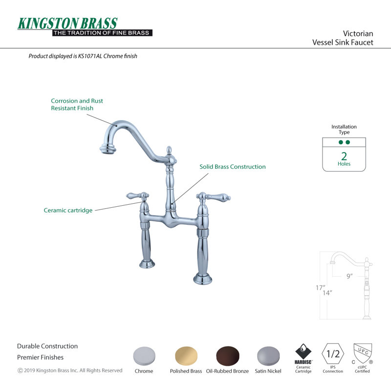 Robinet pour lavabo pour bateau Victorian, Laiton poli